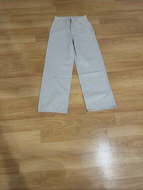 SHEIN Light Gray Wide Leg Jeans